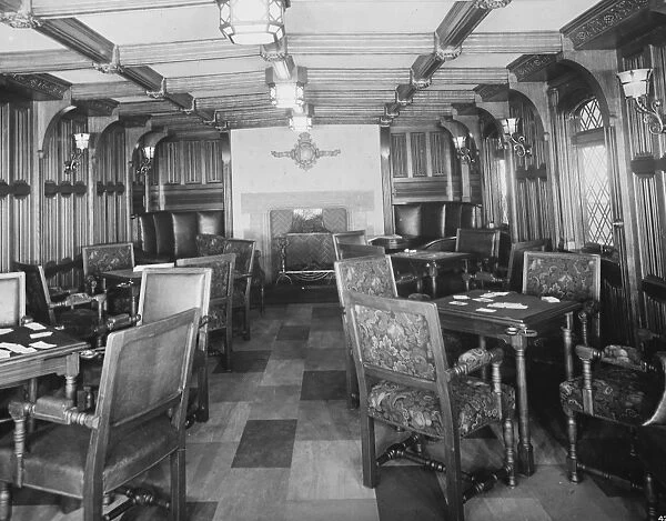 The card room on the new White Star Liner Laurentic. 9 November 1927
