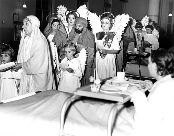 Carols around the wards - after the rehearsals of their nativity play the nurses