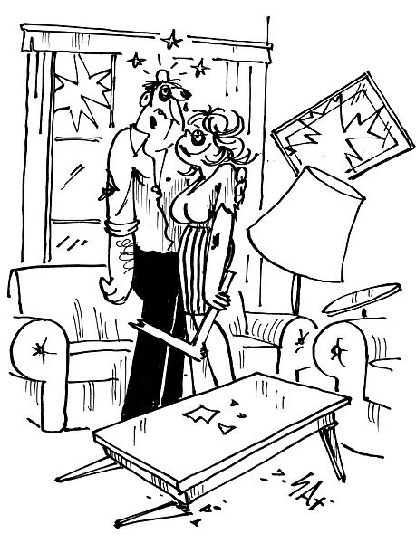 Cartoon by Sax Couple just after a heavy agreement Usually paying little or no attention
