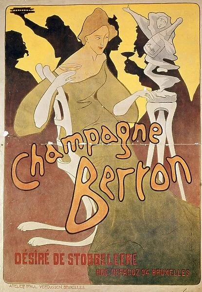 Champagne Berton, printed by Josse Goosens (1876-1929) c. 1900 (coloured litho) Artist Mignot