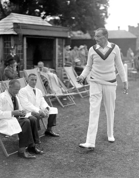 Charity Cricket Match at Ellens Rudgwick, Sussex, England. Major Carlos Clarke