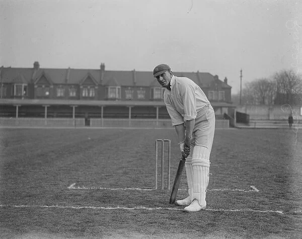Charles Albert George Jack Russell of Essex County Cricket club at the wicket 1924