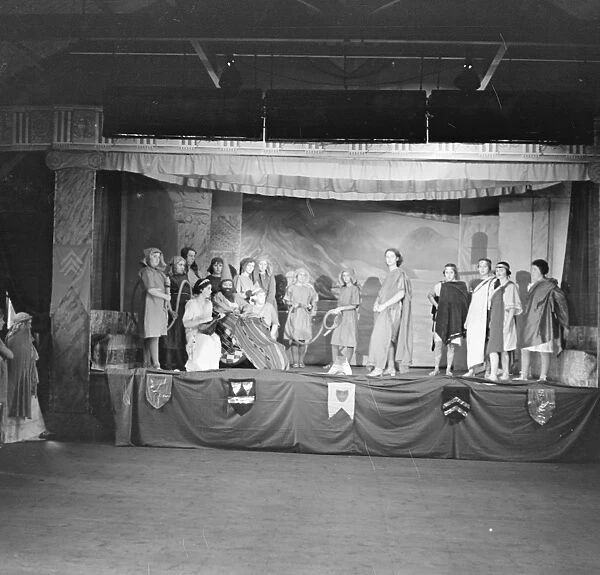 Children from Our Ladys High School in Dartford, Kent, performing a school play