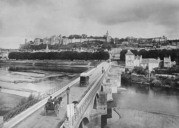 Chinon, France - the bridge over the River Vienne at Chinon, in the Loire Valley