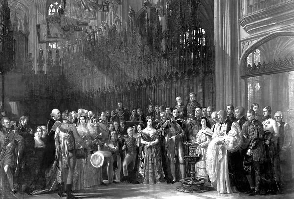 The christening of the Prince of Wales (later King Edward VII) at Windsor Castle in 1842