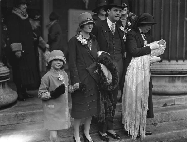 The christening at St Peters Church, Eaton Square, London, of the infant daughter
