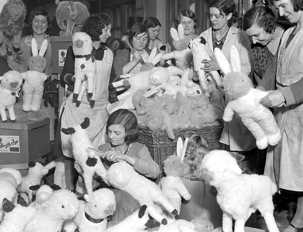 Christmas, 1931 A busy scene at the toy works of Messrs Burman, Whitecross Street, City