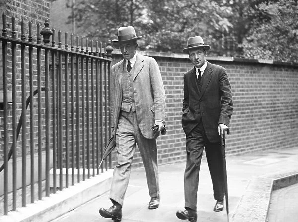 Coal Cabinet meeting at No 10, Downing Street. Sir A Steel Maitland ( left ) arriving