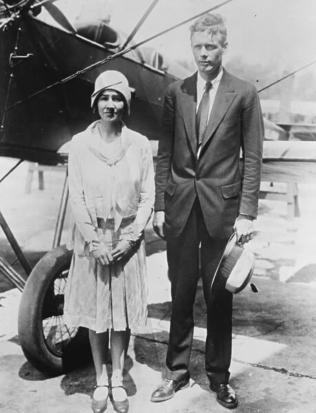 Colonel Charles Lindbergh takes his bride for a honeymoon flight. 26 June 1929