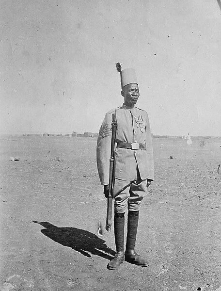 A colour sergeant of a Sudanese battlalion of the Egyptian Army. 1 December 1924