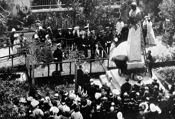 Commemorating a former chief justice of Malta. The King Edward VII unveiling the
