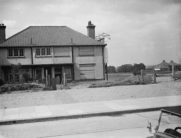 A condemed house on Dartford Tunnel Road in Kent. 1938