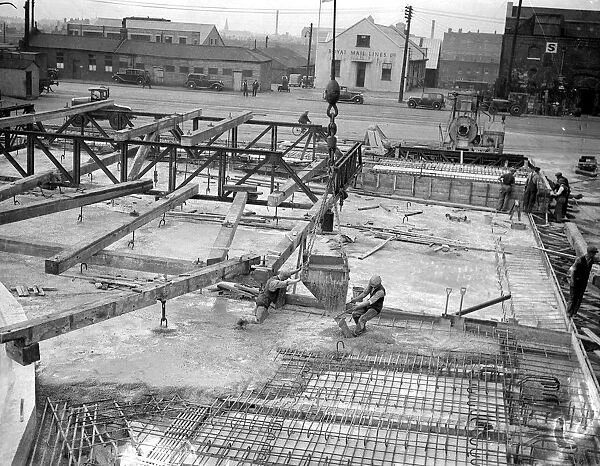 Constructing one of the new quays at Royal Victoria Docks London 6th August 1937