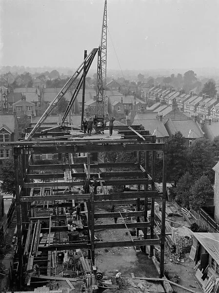 The construction of the new Telephone Exchange at Sidcup, Kent. 1937