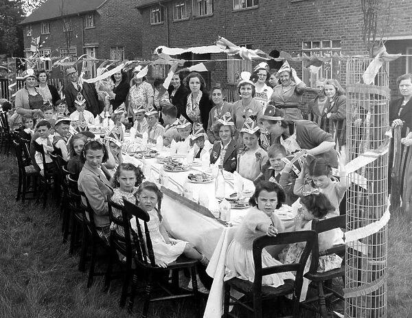 Coronation street party in Sidcup, Kent June 1953