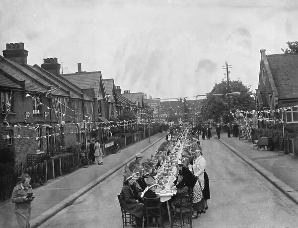 Coronation teas on Woodside Crescent in Sidcup, Kent, to celebrate the coronation