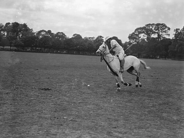 County Polo at Ranelagh The Maharajah of Jaipur in play 18 July 1930