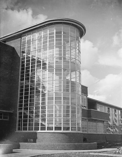 The County School for Boys in Sidcup, London. An exterior view of the new building