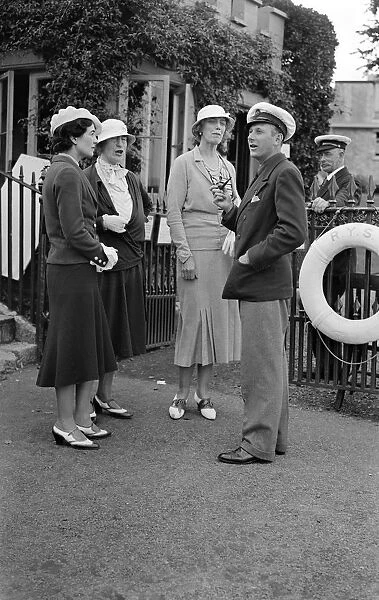 At Cowes, Isle of Wight Lady Dashwood, Mrs Oglander (third from left) Lady Baring
