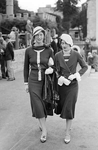 At Cowes. Lady Dashwood and Mrs John Fane ( left ) 1933