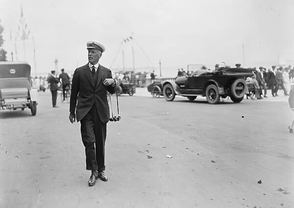 Cowes Week Opens Major Philip Hunloke arriving at the Royal Yacht Squadron 29 July 1922
