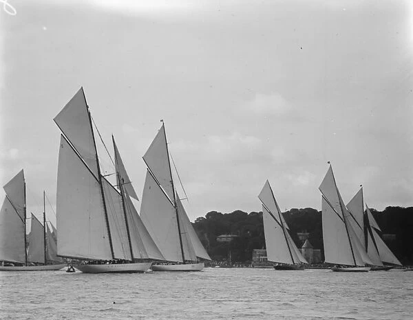 Cowes week. the start of the race for yachts exceeding 100 tons, which was won