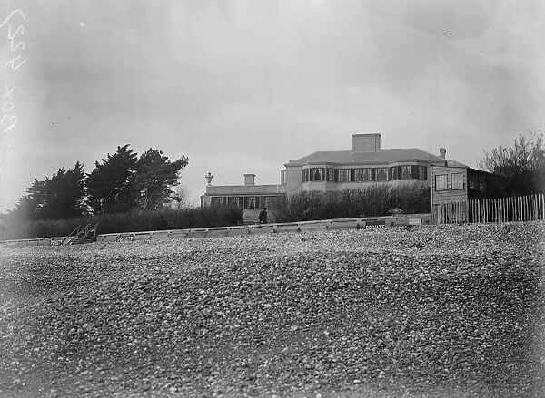 Craigwell House, Aldwick, Sussex. a view from the sea front showing a policeman