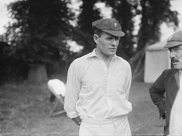 Cricket match between Agencies and Journalists at Wembley. Charles Kelleway, the