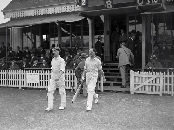 Cricket at Tonbridge, Kent versus Yorkshire Herbert Sutcliffe and Percy Holmes