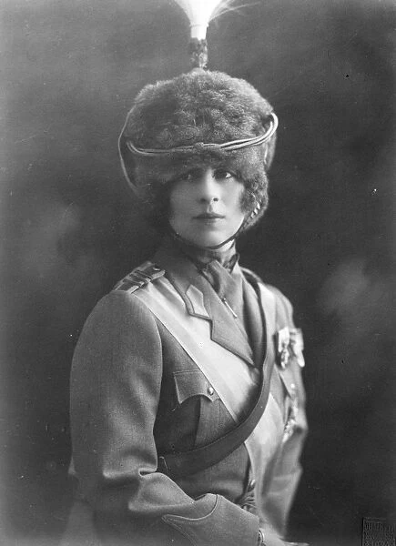 Crown Princess of Rumania as Honorary Colonel of her husbands Regiment. Crown