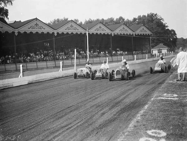 The Crystal Palace miniature car racing grand prix. The start of the race. 1938