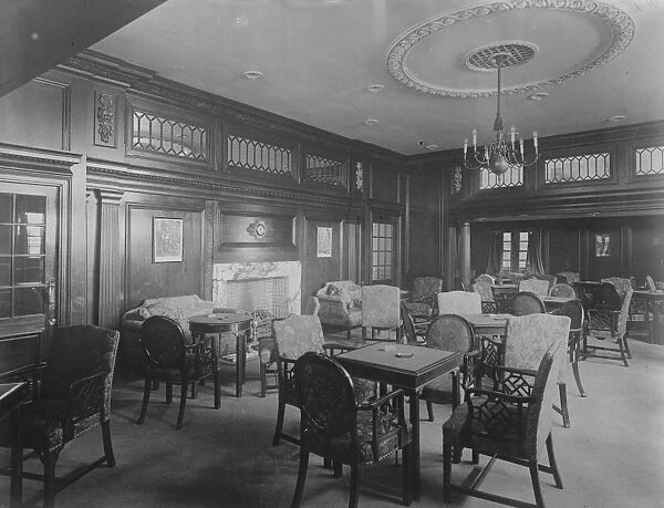 The Cunard liner Scythia 1st Class Smoking Room October 1921