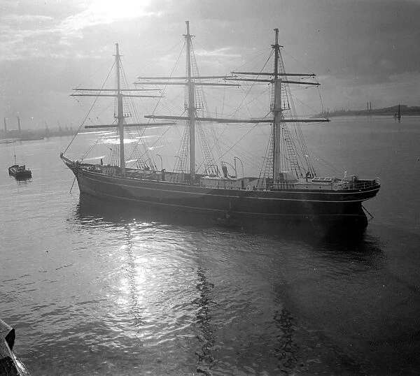 The Cutty Sark on the River Thames off Greenhithe, Kent. 17 July 1952