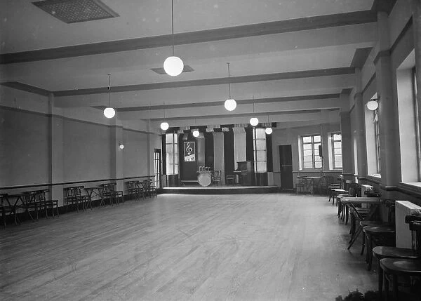 The empty dance floor at the Ideal Club in Sidcup, Kent. 1937