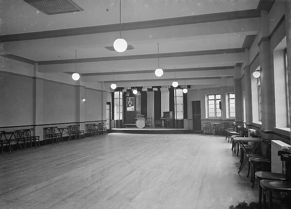 The empty dance floor at the Ideal Club in Sidcup, Kent. 1937