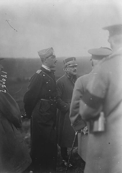 Danish Prince at French army manoeuvers Prince Arel of Denmark ( left ) watching