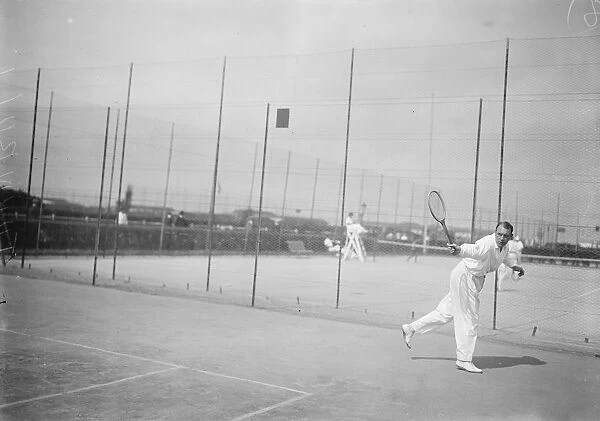 Davis Cup tennis at Deauville Mr R G N Turnbull playing in the singles 28 August 1919