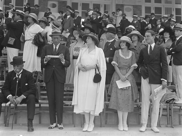 The Deauville Season Watching the races in the stands ( Left to right ) Prince De Bourbon