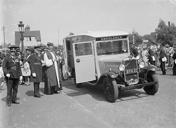 Dedication of a new ambulance at Crayford. 1935