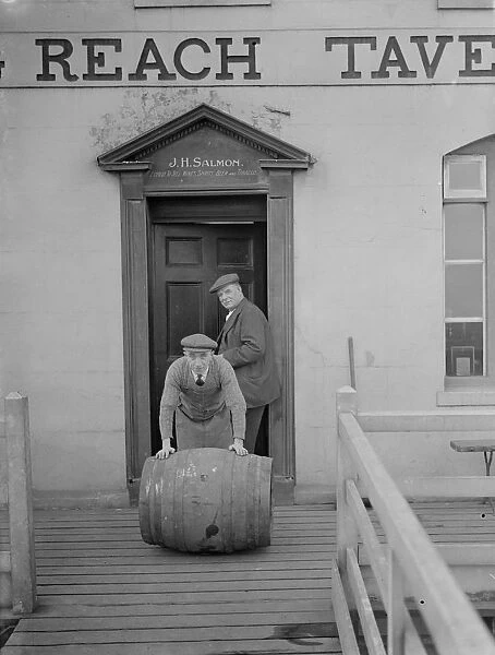 A delivery of beer barrels at the Long Reach Tavern, Dartford, Kent