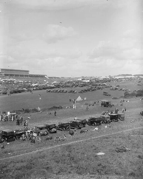 The Derby. General view of the course and the Epsom Downs. 1928