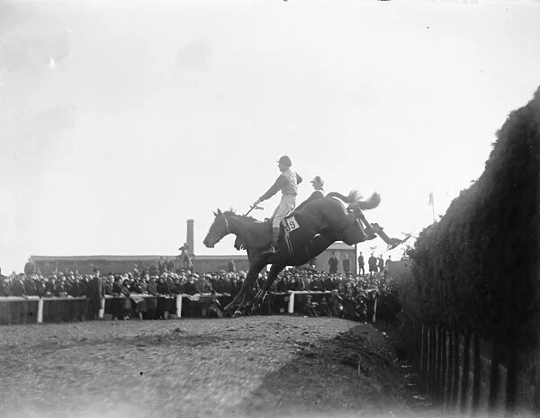 Double Chance wins the Grand National The winner of the race taking Bechers Brook 27