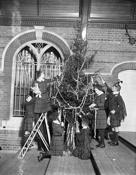 Dressing Christmas tree at Royal Caledonian Schools. Dressing the Christmas tree