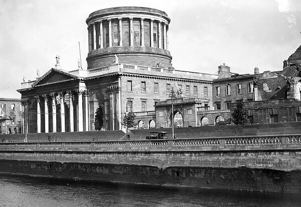 Dublin. The Four Courts. August 1923 Note bomb damage still in place from the