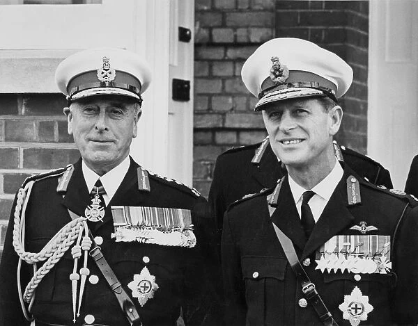 The Duke of Edinburgh and his Uncle Admiral of the Fleet Earl Mountbatten on the