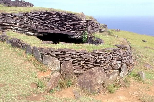 Easter Island Birdman Mythology Part of the huge dwellings on the rim of the volcano