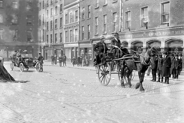 Easter Rising (originally captioned The Dublin rebellion) Street scene in Dublin
