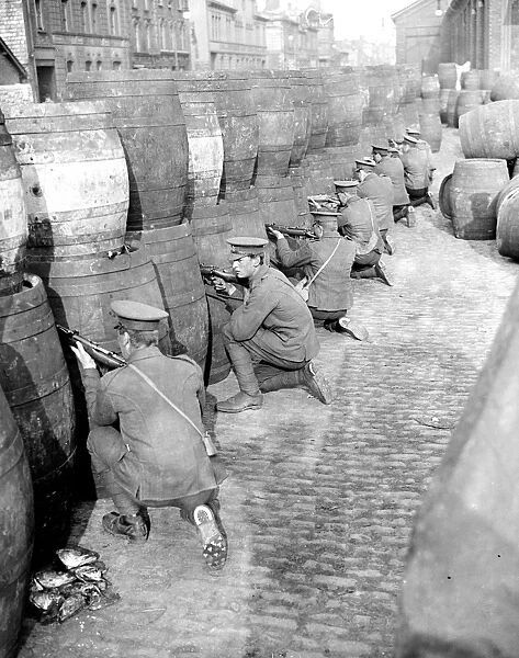 Easter Rising (originally captioned The Dublin rebellion) The British Army sniping