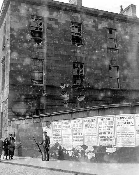 Easter Rising (originally captioned The Dublin rebellion) Damage done to the