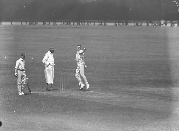 Edward Hewetson bowling for Oxford University against Surrey at the Oval London 21